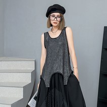 XITAO 불규칙 캐주얼 조끼 카미스 개성 패션 루즈한 단색 민소매 조끼 한국 2023 여름 신상품 ZY8491