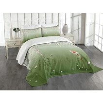 Lunarable 꽃무늬 침대보 레이스 화려한 빈티지 장미 꽃잎 플로렛 섀비 폼 패턴 장식용 퀼트 3피스 침대보 세트 베개 커버 2개 킹 사이즈 핑크 브라운, White Orange