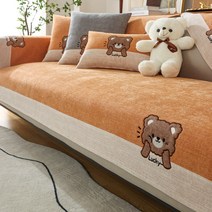 Eismodra 쇼파패드 셔닐 사계절용 심플 현대적 1인용2인용3인용4인용 고급 미끄럼 방지 물세탁 가능 귀여운 카툰 북유럽 스타일 쇼파커버 카우치 소파 셋트