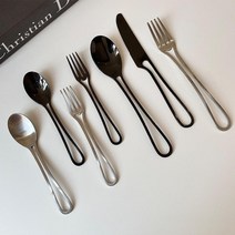 투데이즈바잉 포크나이프셋트, 블랙 디저트 스푼 (중형)