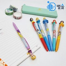 디즈니 공주 캐릭터 3색볼펜 0.5 초등 여아 필기구, 오로라