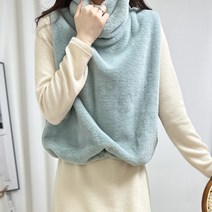 터틀넥 밍크 퍼 베스트 조끼 하이넥 목 폴라 에코퍼 페이크퍼 2color