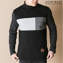 하트비트 남성용 터틀 비레볼 슬림핏 남자 긴팔티셔츠 커플 폴라티 단체복