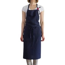 ANKRIC In 일본 린넨 코튼 레이스 업 앞치마 드레스 아트 아트 남성과 여성 작업 앞치마 원피스앞치마, 진한 파란색