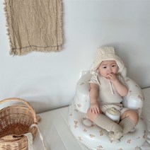 바로배송 휴대용 러브베어 소프트의자 나들이 신생아 외출용 부스터 유아동 물놀이 워터파크, 올리브