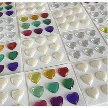 무배 1+1 입체큐빅 영롱 하트 홀로그램 보석 큐빅 스티커 4종 세트 여아 선물 포장 스티커, 랜덤색상(9p), 홀로그램(9p)