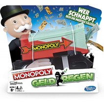 Hasbro Gaming E3037100 Monopoly Money Rain Money Blaster가 포함된 가족 게임 멀티컬러, 단일옵션