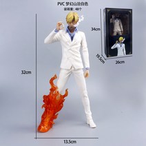 원피스 불꽃발 상디 대형 32cm 굿즈 키덜트 피규어 장식 모델 다이캐스트 뽑기방 애니 캐릭터 챔피언, 블랙