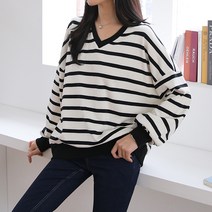 [쏭스타일] 지니V넥단가라맨투맨