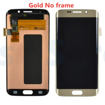 [해외]삼성 Galaxy S6 edge LCD G925 G925F G925U G925T 터치 스크린 S6edge 터치 스크린 어셈블리 번 스크린 D 용 원본 액정, 골드 프레임 없음