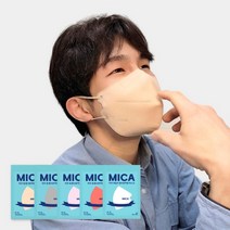 식약처허가 KF94 2D 새부리형 미카 썸 황사방역용 마스크 대형 컬러 / 화이트 마스크 100매, 진회색