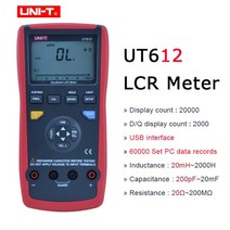 UNI-T 자동 범위 디지털 LCR 미터 인덕턴스 커패시턴스 저항 측정기 LCD 백라이트 디스플레이 데이터 보유, [02] UT612, 02 UT612