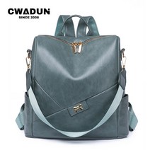 Cwadun 여성 가죽 백팩 배낭 가벼운 소프트 수납 사계절 여자 가방 여자백팩