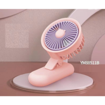 클립형 3엽 미니팬 캔디칼러 USB충전식 저소음 2단 바람 무선 손선풍기 선물용 캠핑 등산용 더위대비 여름핫 핸디팬 편한 휴대용, 1호색상-핑크 클립형 3엽 미니팬