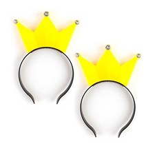 조이파티 LED라이트 왕관머리띠, 옐로우, 3개입