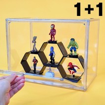 [당일출고] 홈인코 자외선차단 피규어장식장 아크릴케이스, 분리형(칸막이3개포함) 1+1