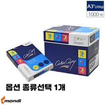 레이저 프린터용 A4 A3 복사 에이포 용지 100g 135g 160g 90g 미색 유광 백색 종류선택 1개, A3 200g 1000매
