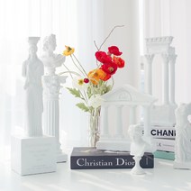 로마 기둥 장식 석고상 그리스 신전 인테리어 조각상 빈티지 오브제 촬영소품, 디오스쿠리 신전