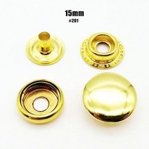 불박기 가죽 공예 불박 도장 기계 제작 인쇄 25 세트 10 12.5 15mm #633 655 831 201 금속 재봉 프레스 패스너 스냅 버튼 포퍼 가방 의류 재킷 코트 수리 도, golden 15mm 201