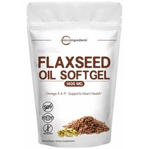 Micro Ingredients 아마씨 오일 300 캡슐, 1개, 1