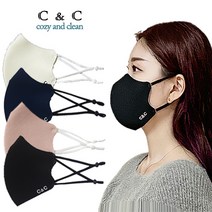 C&C 구리마스크 3개입 스포츠 숨쉬기편한 빨아쓰는마스크 패션면마스크 귀끈조절형 새부리형 대중소형, A06_구리MS(중소형)_블랙3개입