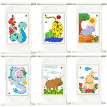 12간지 12종 그림 족자 팔레트 물감 붓 세트 / 십이지신 그림그리기 만들기, 용