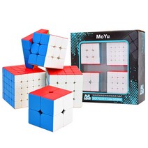 BroMoCube MoYu Meilong 스피드 큐브 세트 선물 상자 포함 2x2 3x3 4x4 5x5 Puzlle 큐브 번들 선물 장난감용 171580