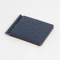 가죽지갑 머니클립(네이비) 남성 슬림