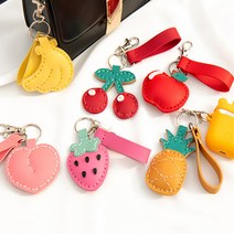 가죽 과일 열쇠고리 만들기 세트/민화 키링 diy 바느질 소근육 만들기 교실 가죽공예 학교 학생 놀이 재료 체험 방과후활동, 사과