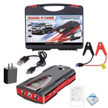 자동차 시동 점프 스타터 99800mah 5000a 휴대용 스타터 배터리 전원 은행 비상 배터리 부스터 12v 6.0l 시작 충전기 파워 뱅크, 블랙 레드