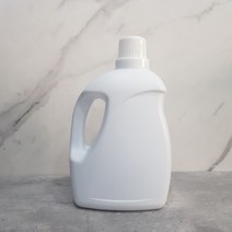 HDPE 세제 디스펜서 소분 용기 2리터 3리터 (굴곡형 용기 + 역류방지 속 캡 + 계량 외 캡 ), 투명계량캡(대), 화이트 용기, 3리터 용기