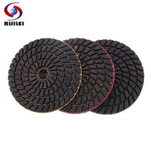 3pcs 4inch 다이아몬드 연마 패드 슈퍼 3 단계 구리 금속 본드 습식 연마 패드 화강암 대리석 석재 연삭 디스크, 3, 4인치, 3개