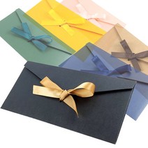 축의금 봉투 컬러 리본 청첩장 경조사 용돈 현금 선물 편지 봉투 1장, 네이비 (07-382F)