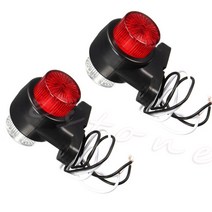 2x8 LED 레드 & 화이트 사이드 마커 라이트 램프 트레일러 트럭 캐러밴 10-30V, 한개옵션0