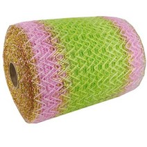 마종류 웨이브마 (연두/핑크띠) (35cm-29yd) DIY꽃포장 포장재료 DIY꽃포장 포장재료 꽃포장 선물포장 컬러마