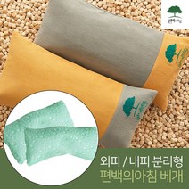 편백의아침 편백원목큐브 편백나무베개(N형), 2SET, 그레이+옐로우