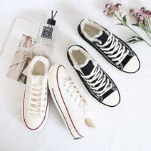 에스큐에스샵 여성 털운동화 겨울단화 털스니커즈 방한운동화 퍼트리밍 방한화 - M89 퍼 로우탑