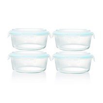 [익일출고] 강블리 블링락G 유리 밀폐용기, 원형 400ml, 4개