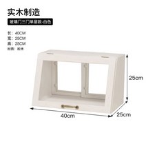 옛날그릇장 빈티지찬장 엔틱 원목 유리 찬장 수납장 컵진열장 커피장 그릇장 홈카페 주방 카페, 40 단층 - 흰색