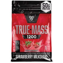 BSN TRUE MASS Weight Gainer Protein Powder Chocolate 2.64kg, 딸기 밀크 쉐이크, 15인분(1팩)