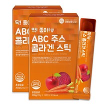 미쁨생활건강 딱좋아 ABC주스 콜라겐 젤리 스틱 1박스(15포), 딱좋아 ABC주스 콜라겐 젤리 스틱 2박스(30포)
