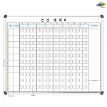 연간계획표 연간계획보드 1500x1200 연간계획칠판 주문제작 화이트보드 도안칠판추천, 자석형