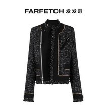 트위드 자켓 Sacai 레이디스 프레이드 엣지 디테일 트위드 재킷 FARFETCH 봄/여름 22 신상품