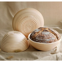 다소미얼 반느통 깜빠뉴 천연발효종 틀 라탄 발효 바구니 대 중 소, 4. 원형 22 x 8 cm