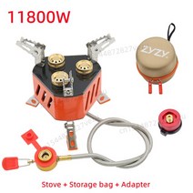 고화력 강염 버너 백패킹 가스버너 5헤드 캠핑 스토브 휴대용 관광 버너 강력한 화재 가스 야외 배낭 피크, 04 3 Burner Stove Set