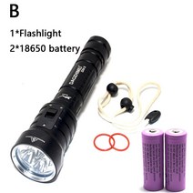 요리용토치8000 루멘 DX4S LED 다이빙 손전등 4 * XM-L2 U2 수중 18650 26650, B_White Light