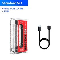 ssd외장하드케이스 케이스 usb 디스크 ORICO2.5 인치 하드 드라이브 c타입 HDD 인클로저 외장 투명 DIY 스티커 SSD 카세트 테이프 디자인용, Standard Set