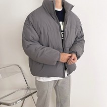 애드매이브 남녀공용 커플 2타입 웰론 덕다운 하이넥 스트링 포켓 오버핏 숏패딩 점퍼(6color)