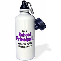 3dRose wb_193264_1 Im A School Principal What Is Your Superpower Purple Sports Water Bottle 21 oz, 1, Multicolor