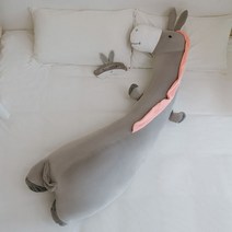 아이스 실크 여름 베개 특별한 긴 침대 쿠션, 회색당나귀양면봉제인형